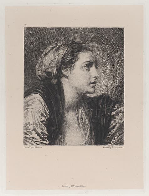 Head of a Woman, after Greuze