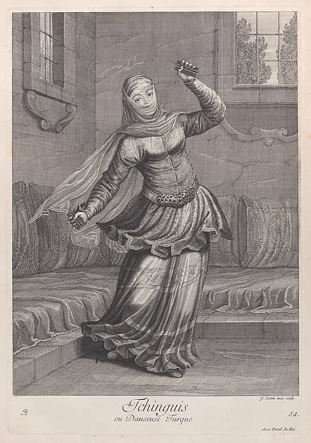 Tchinguis, ou Danseuse Turque, plate 54 from "Recueil de cent estampes représentent differentes nations du Levant"
