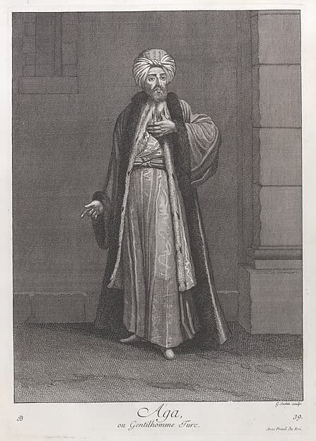 Aga, ou Gentilhomme Turc, plate 39 from "Recueil de cent estampes représentent differentes nations du Levant"