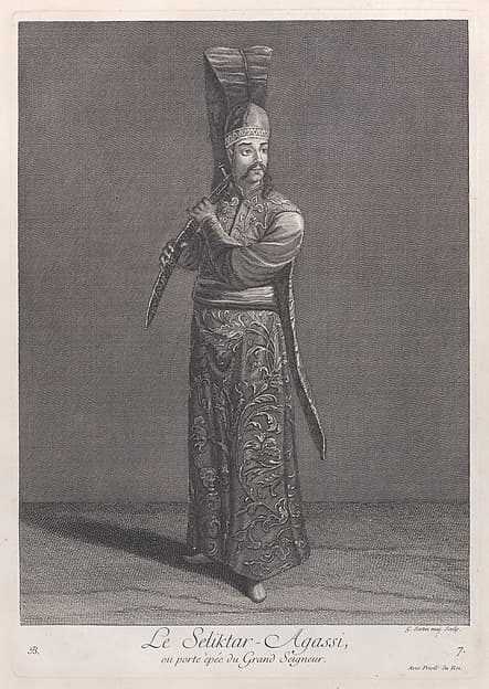 Le Seliktar-Agassi, ou porte èpée du Grand Seigneur, plate 7 from "Recueil de cent estampes représentent differentes nations du Levant"