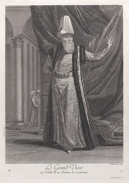 Le Grand Visir, en Habit et en Turban de ceremonie, plate 27 from "Recueil de cent estampes représentent differentes nations du Levant"