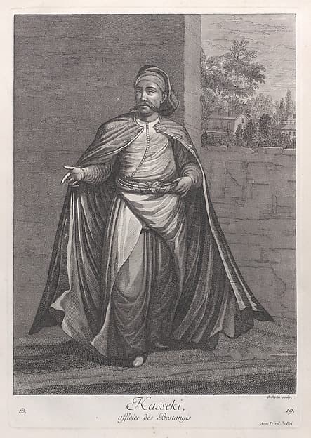 Kasseki, officier des Bostangis, plate 19 from "Recueil de cent estampes représentent differentes nations du Levant"