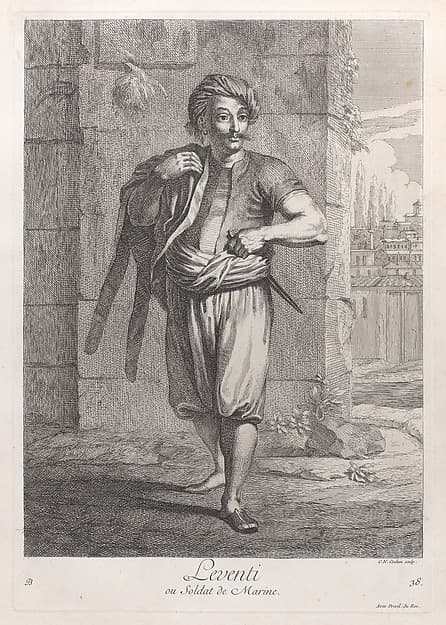 Leventi, ou Soldat de Marine, plate 38 from "Recueil de cent estampes représentent differentes nations du Levant"