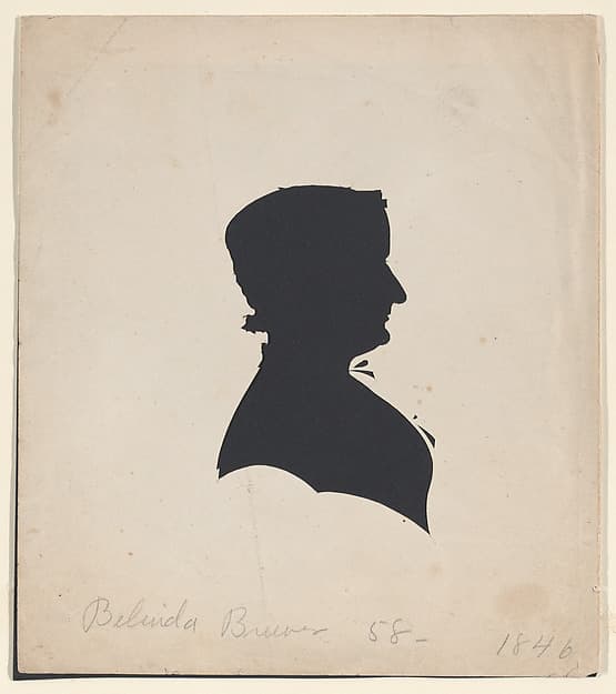 Silhouette of Belinda Brewer, Brewer, Maine, mother of the artist