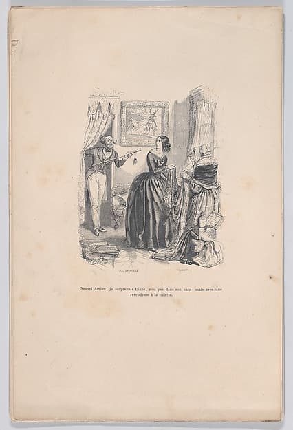 "As the new Actaeon, I surprised Diana, not in her bath but with a dealer in the bathroom." from the Little Miseries of Human Life