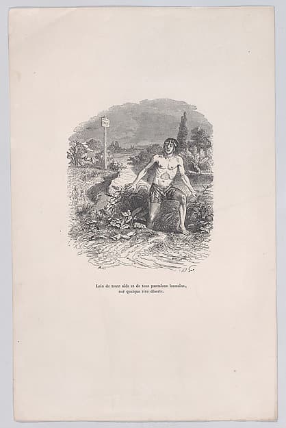 "Away from all help and without pants, on some deserted shore" from the Little Miseries of Human Life