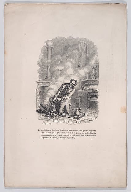 "A whirlwind of smoke and ashes seizes the air you breathe." from the Little Miseries of Human Life