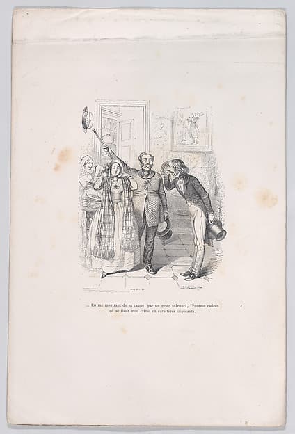 "...Pointing me to the evidence of my crime with his cane." from the Little Miseries of Human Life