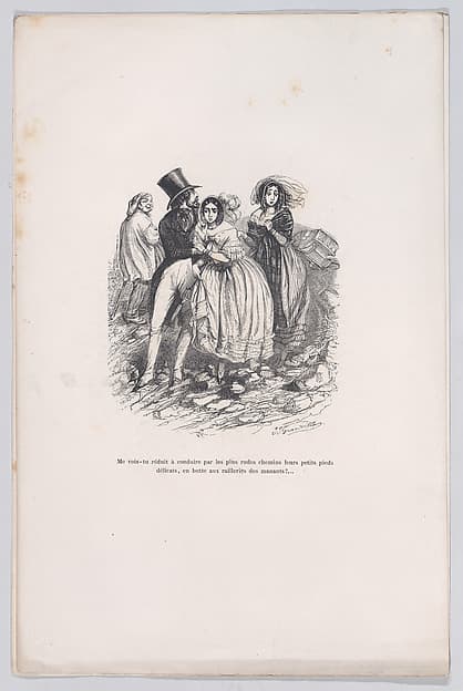 "Do you see me reduced to driving by the roughest paths their little delicate feet, in the grip of the mockery of the leaders?" from the Little Miseries of Human Life