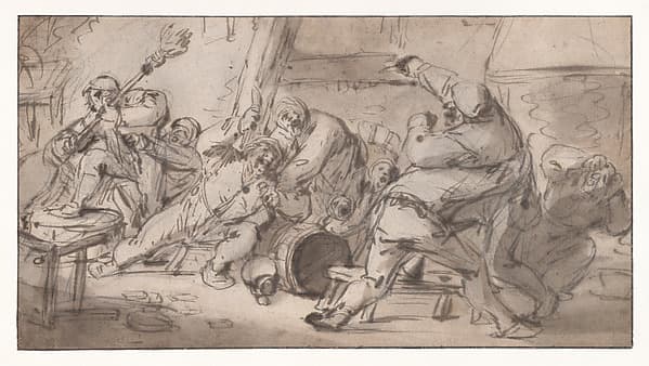 Peasants fighting in an inn