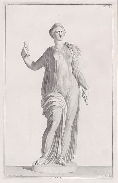 Plate XVII (17): A Muse, from "Museum Florentinum" (Statuae antiquae dorum et virorum illustrium)