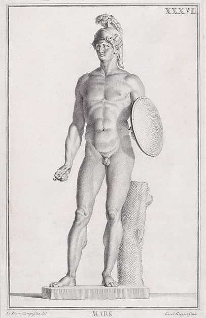 Plate XXXVII (37): Mars, from "Museum Florentinum" (Statuae antiquae dorum et virorum illustrium)