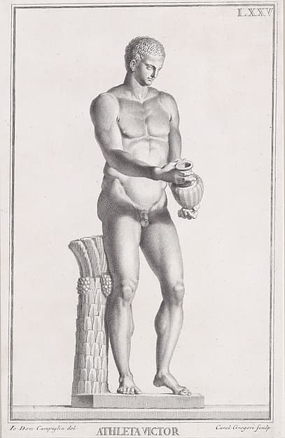 Plate LXXV (75): Male Athlete, from "Museum Florentinum" (Statuae antiquae dorum et virorum illustrium)