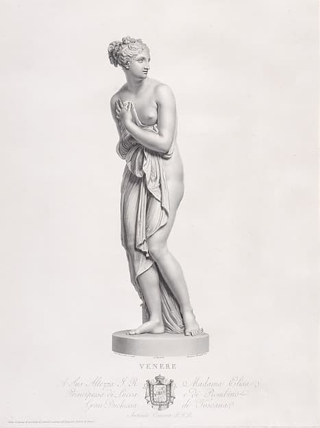 Venus, frontal view, from "Oeuvre de Canova: Recueil de Statues..."