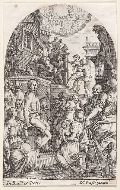 The Martyrdom of St. Peter, plate 7 from "Les Tableaux de Rome, Les Eglises Jubilaires" (The Paintings of Rome, The Churches Jubilee)