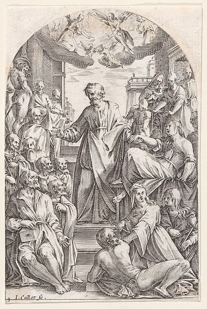 St. Peter Resucitating Tabitha, plate 3 from "Les Tableaux de Rome, Les Eglises Jubilaires" (The Paintings of Rome, The Churches Jubilee)