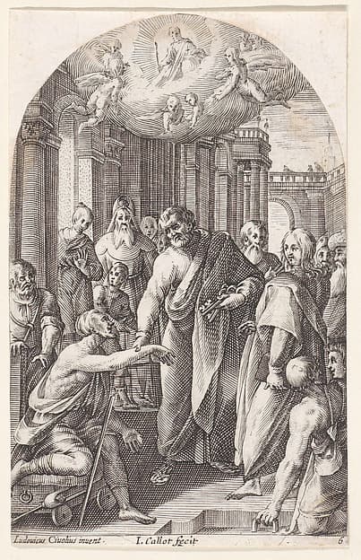 St. Peter and St. John Healing the Lame at the Gates of the Temple, plate 6 from "Les Tableaux de Rome, Les Eglises Jubilaires" (The Paintings of Rome, The Churches Jubilee)