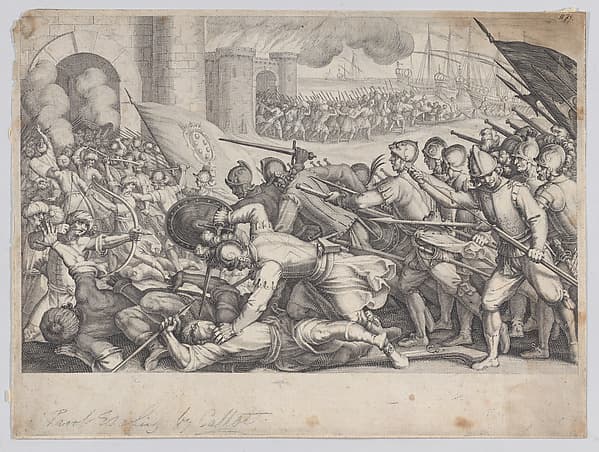 Les Troupes Forcent la Porte d'une Ville (The Troops Force Their Way Through the Gate of a City), from La Vie de Ferdinand Ier de Médicis série appelée aussi Les Batailles des Médicis (The Life of Ferdinand I de'Medici also called The Medici Battles)