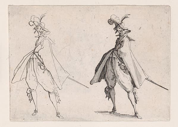 Le Gentilhomme au Grand Manteau, Vu de Face (The Gentleman with a Large Mantle, Viewed from the Front), from Les Caprices Series A, The Florence Set