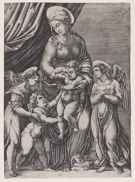 The Virgin, the Infant Christ, Infant Saint John, and Two Angels