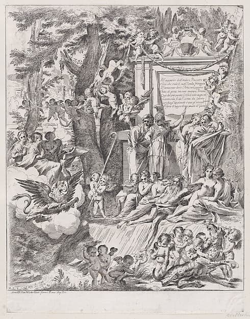 An allegory in honor of the arrival of Cardinal Franciotti as Bishop of Lucca