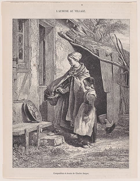 Charity in the Village, from "Le Magasin Pittoresque"