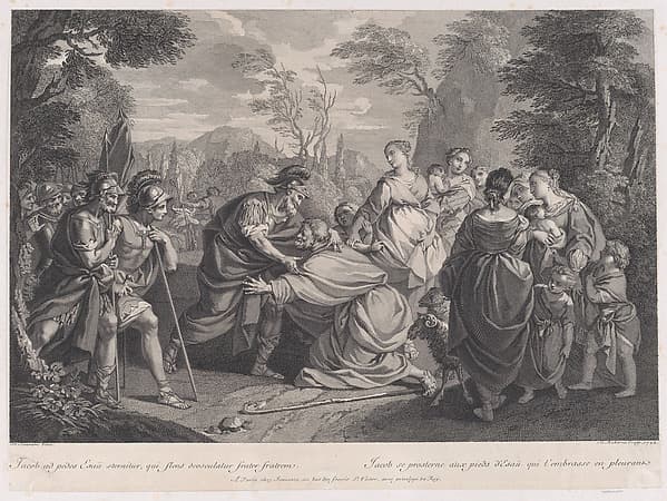 Jacob Prostrates Himself before Esau, after Etienne Jeaurat