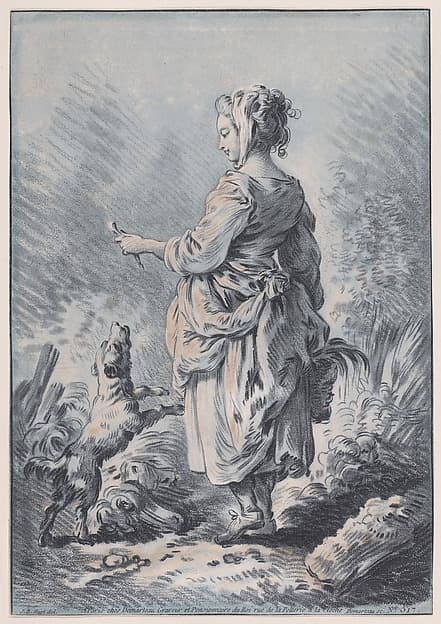 Young Woman with a Dog