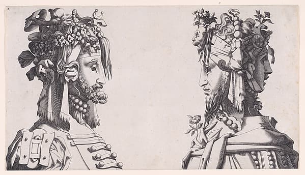 Two Male Busts with Head-dresses for the Ballet