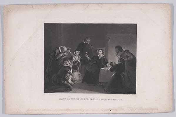 Mary, Queen of Scots parting with her friends (from "The Eclectic Magazine," volume 15, plate 2)