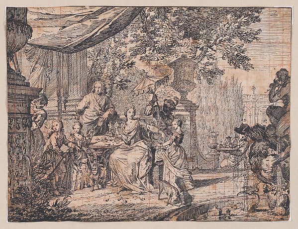 A Family Gathering on a Terrace