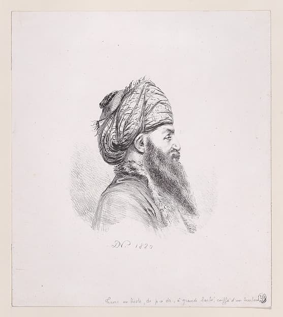 Head of a turk, with beard and turban