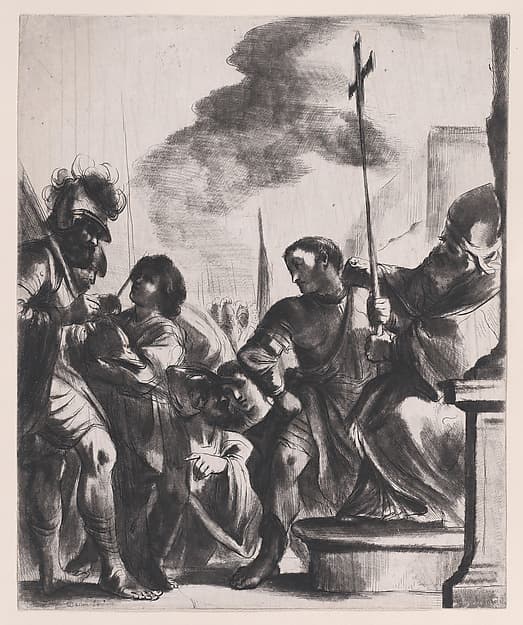 Constantine receiving the Faith banner, after Guercino