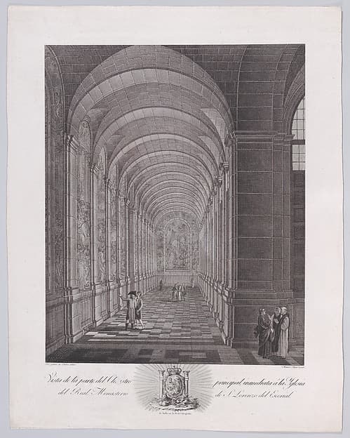 View of the cloister of the Church of the monastery of El Escorial, from a series of Views of El Escorial