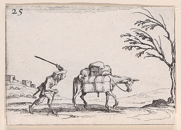 Le Paysan Frappant son Ane (The Peasant Striking his Donkey), from Lux Claustri ou La Lumière du Cloitre (The Light of the Cloisters), plate 25