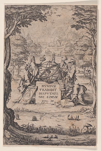 Frontispiece, from "Sacra Cosmologia, pièce appelée aussi Le Titre aux Astrologues" (Sacra Cosmologia, also called The Title Page for The Astrologers)