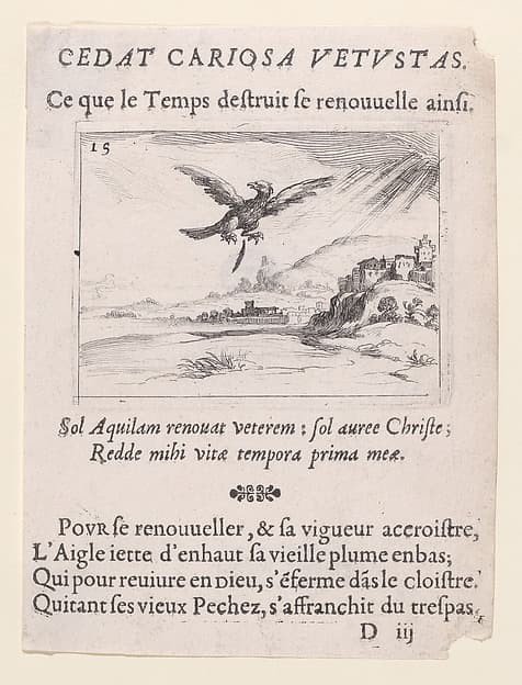 Un Aigle Jetant une Vieille Plume (An Eagle Dropping an Old Feather), from Lux Claustri ou La Lumière du Cloitre (The Light of the Cloisters), plate 15