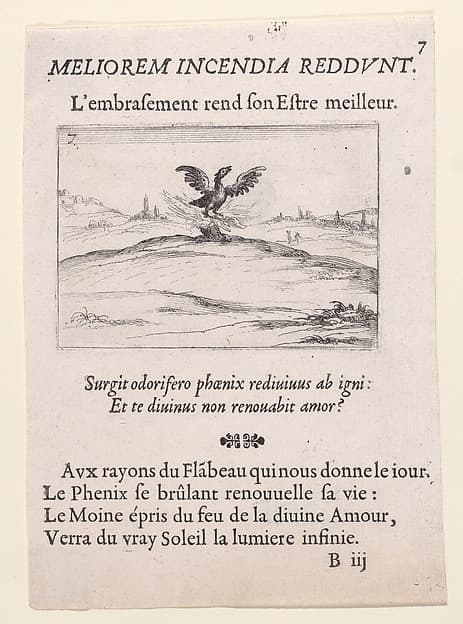 Le Phénix se Brulant (The Phoenix is Burning), from Lux Claustri ou La Lumière du Cloitre (The Light of the Cloisters), plate 7