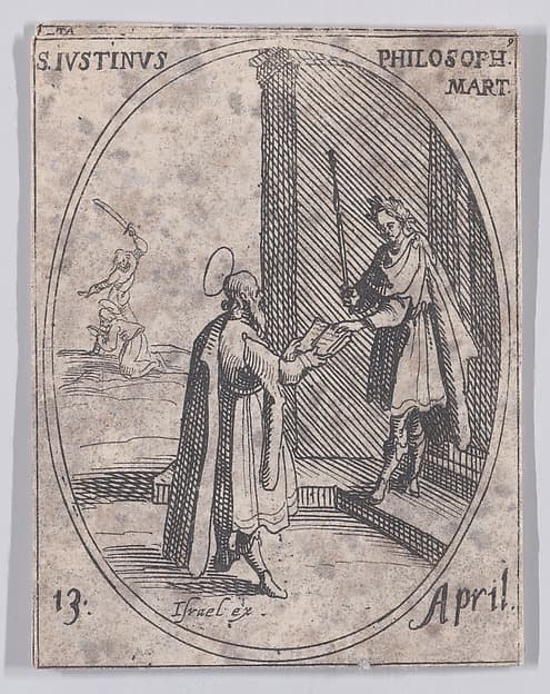 S. Justin, philosophe (St. Justin, Philosopher), April 13th, from "Les Images De Tous Les Saincts et Saintes de L'Année" (Images of All of the Saints and Religious Events of the Year)