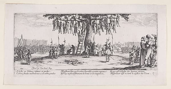 La Pendaison (The Hanging), from Les Misères et les Mal-Heures de la Guerre (The Miseries and Misfortunes of War), plate 11