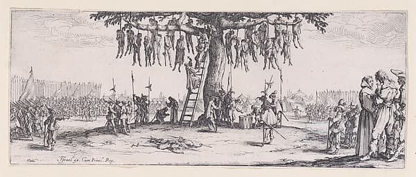 La Pendasion (The Hanging), from "Les Misères et les Mal-Heures de la Guerre" (The Miseries and Misfortunes of War), plate 11