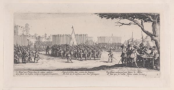 L'Enrolement des Troupes (The Enlistment of Troops), from Les Misères et les Mal-Heures de la Guerre (The Miseries and Misfortunes of War), plate 2