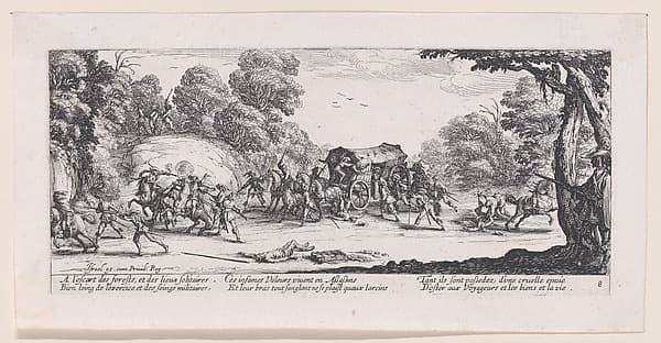 L'Attaque de la Diligence (The Attack of the Stagecoach), from Les Misères et les Mal-Heures de la Guerre (The Miseries and Misfortunes of War), plate 8