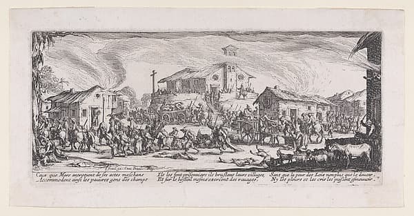 Pillage et Incendie d'un Village (Looting and Burning of a Village), fromLes Misères et les Mal-Heures de la Guerre (The Miseries and Misfortunes of War), plate 7
