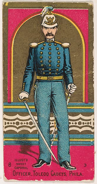 Officer, Toledo Cadets, Philadelphia, from the Military Series (N224) issued by Kinney Tobacco Company to promote Sweet Caporal Cigarettes