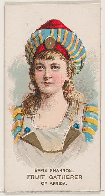 Effie Shannon Dressed as Fruit Gatherer of Africa, from the set Actors and Actresses, Second Series (N71) for Duke brand cigarettes