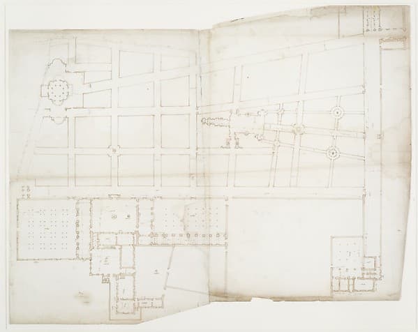 Ville d'Este, Gardens, Quirinal, plan (recto) blank (verso)