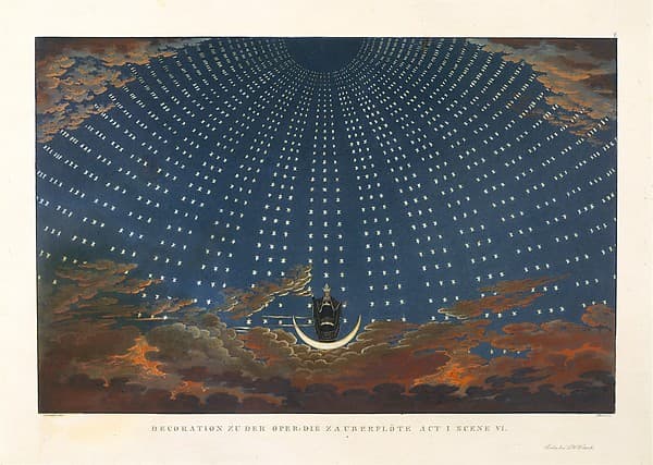 Design for The Magic Flute: The Hall of Stars in the Palace of the Queen of the Night, Act 1, Scene 6