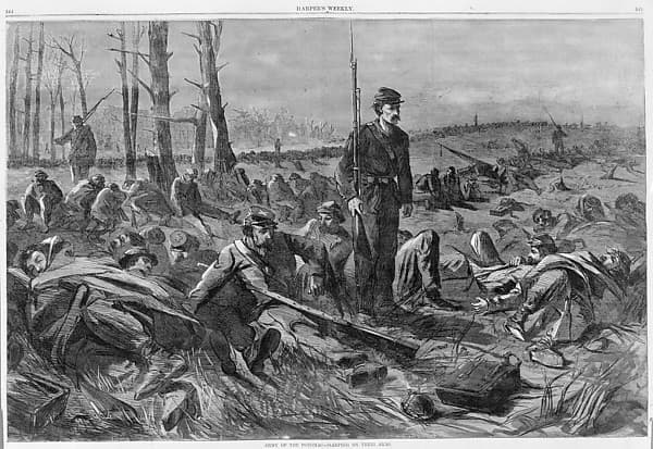 Army of the Potomac – Sleeping on Their Arms (from "Harper's Weekly," Vol. VIII)