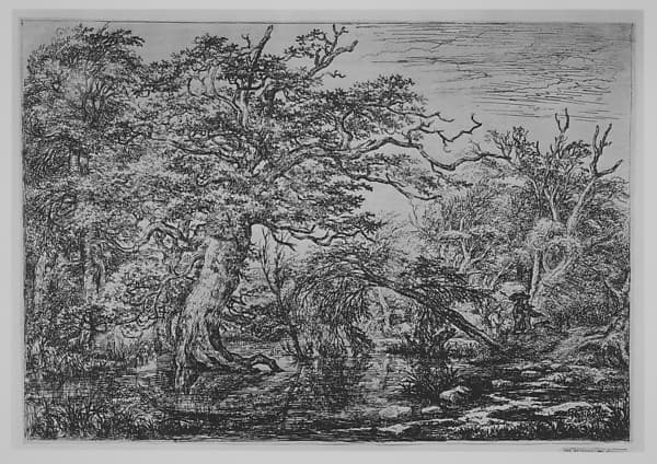 A Forest Marsh with Travelers on a Bank (The Travelers)